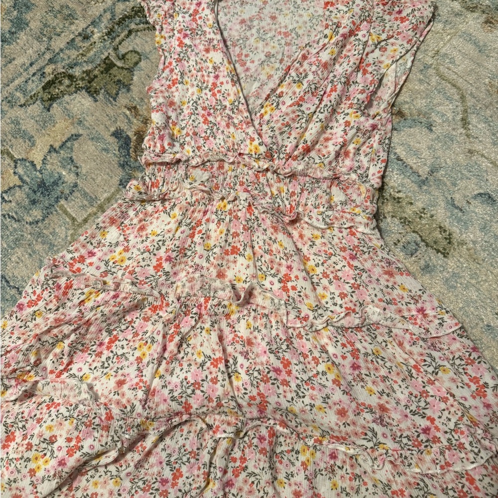 Altar'd State Floral Midi Dress with Ruffles